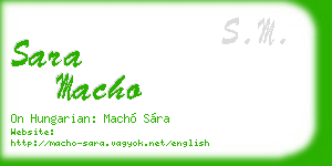 sara macho business card