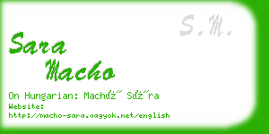 sara macho business card